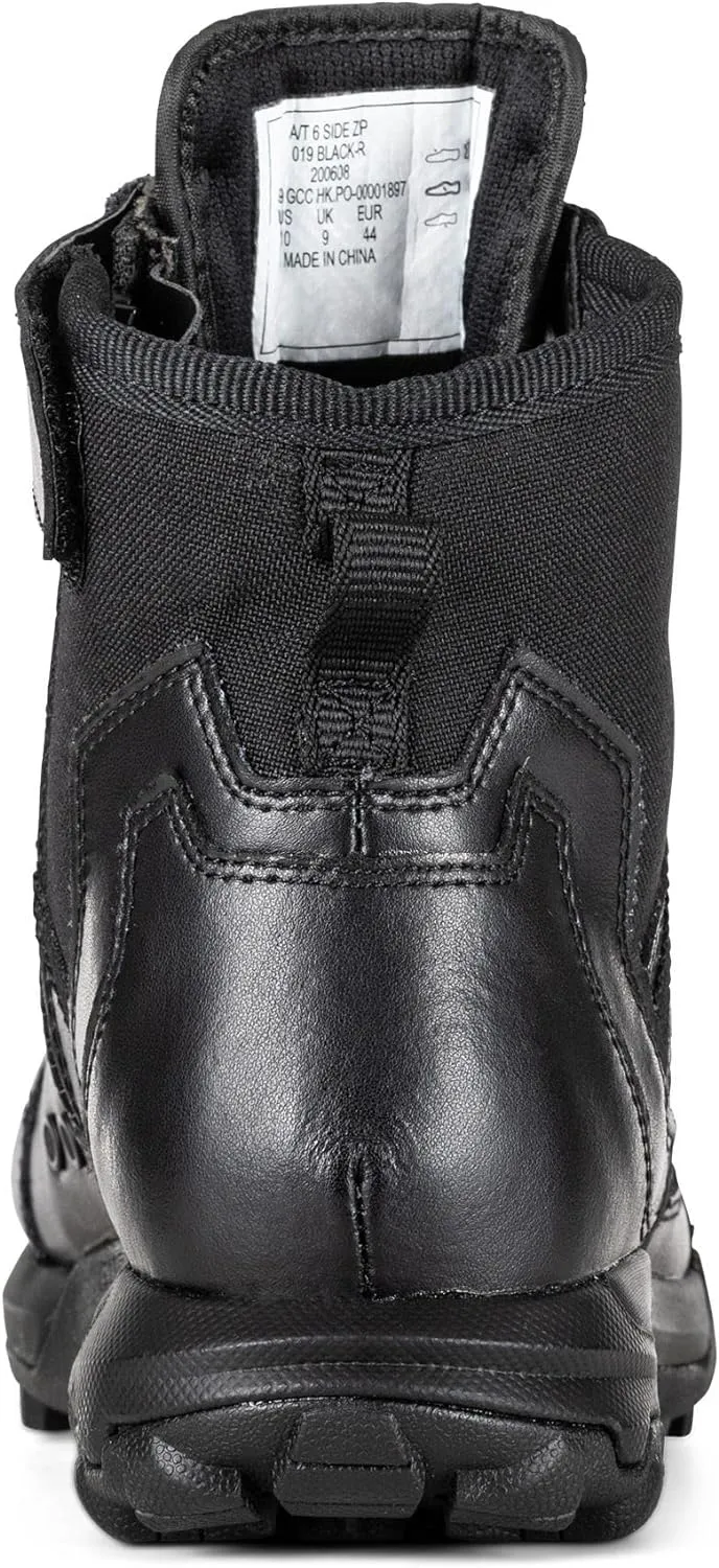 5.11 Tactical Men's Work Boots, 6-Inch, Side Zipper, All Terrain Boot, Black, Style 12439ABR