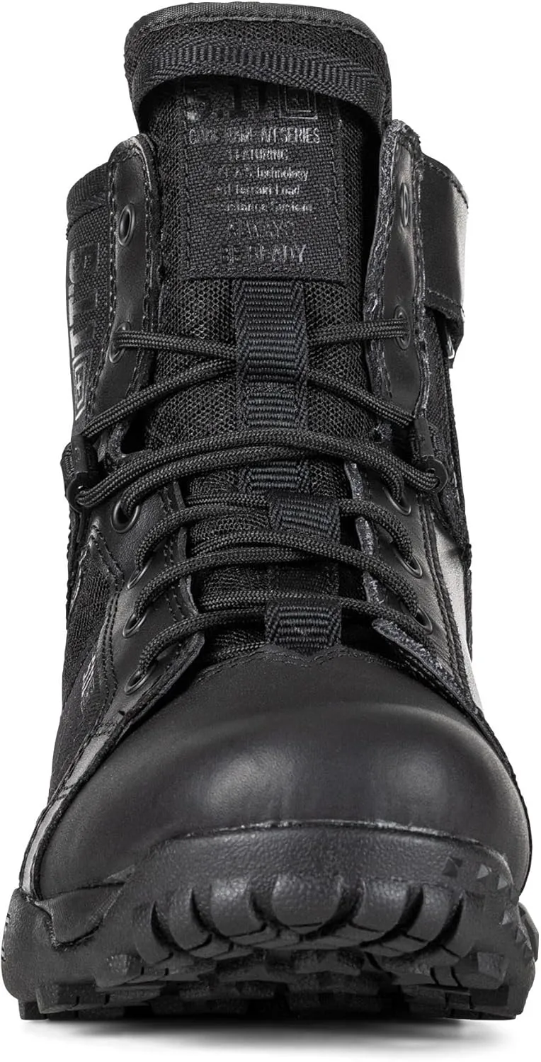 5.11 Tactical Men's Work Boots, 6-Inch, Side Zipper, All Terrain Boot, Black, Style 12439ABR