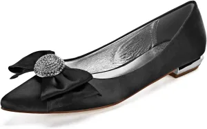 ADMLZQQ Flats Shoes Women Rhinestone Pointed Fashion Wedding Flats for Women Comfortable Slip on Low Heel Dress Shoes