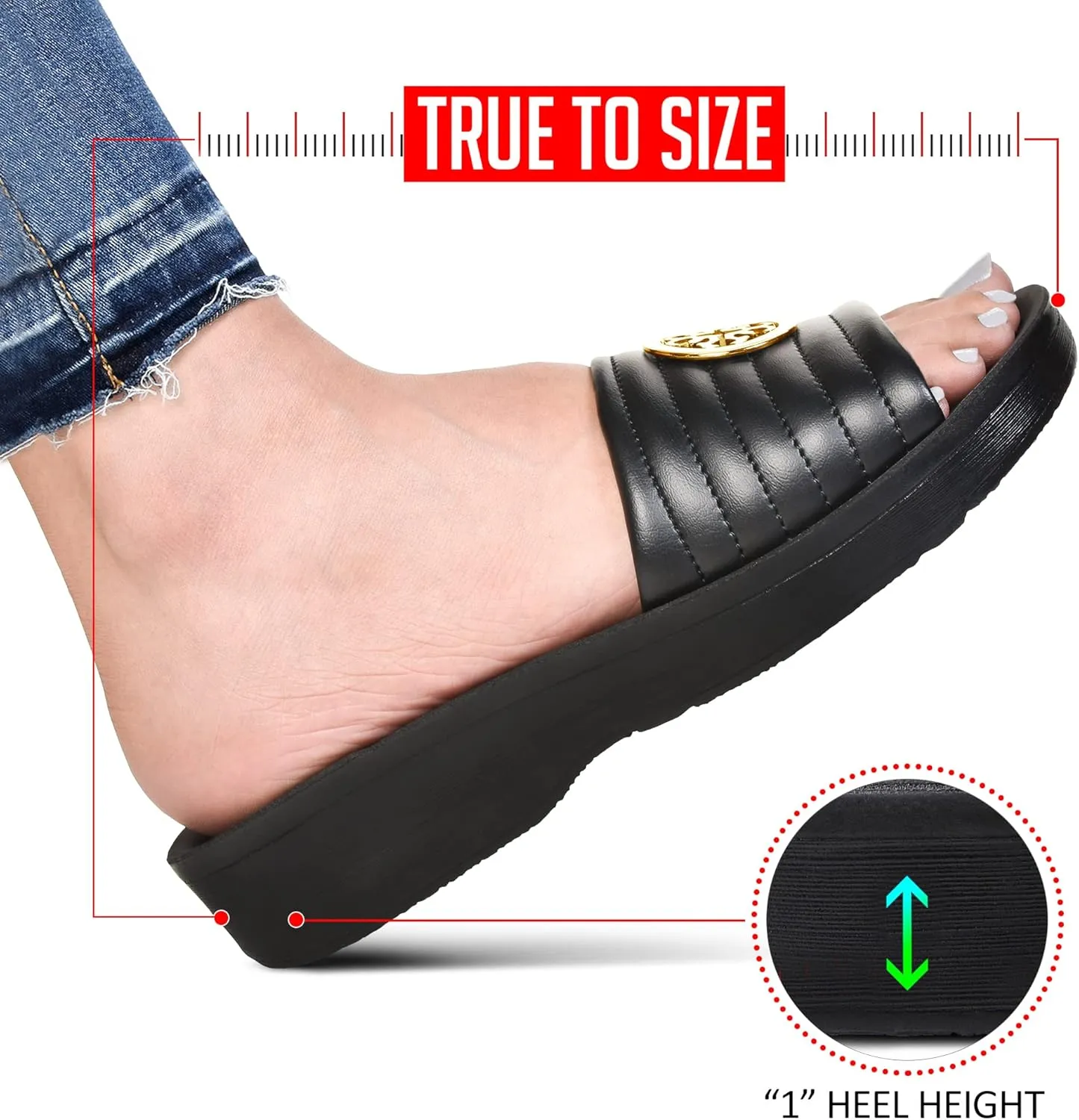AEROTHOTIC Womens Slides Slip On Recovery Footwear Plantar Fasciitis Slides for Women with Arch Support Yoga Mat Indoor Outdoor Walking Ladies Soft Padded Dressy Non Slip Foodbed Beach Sandals Women