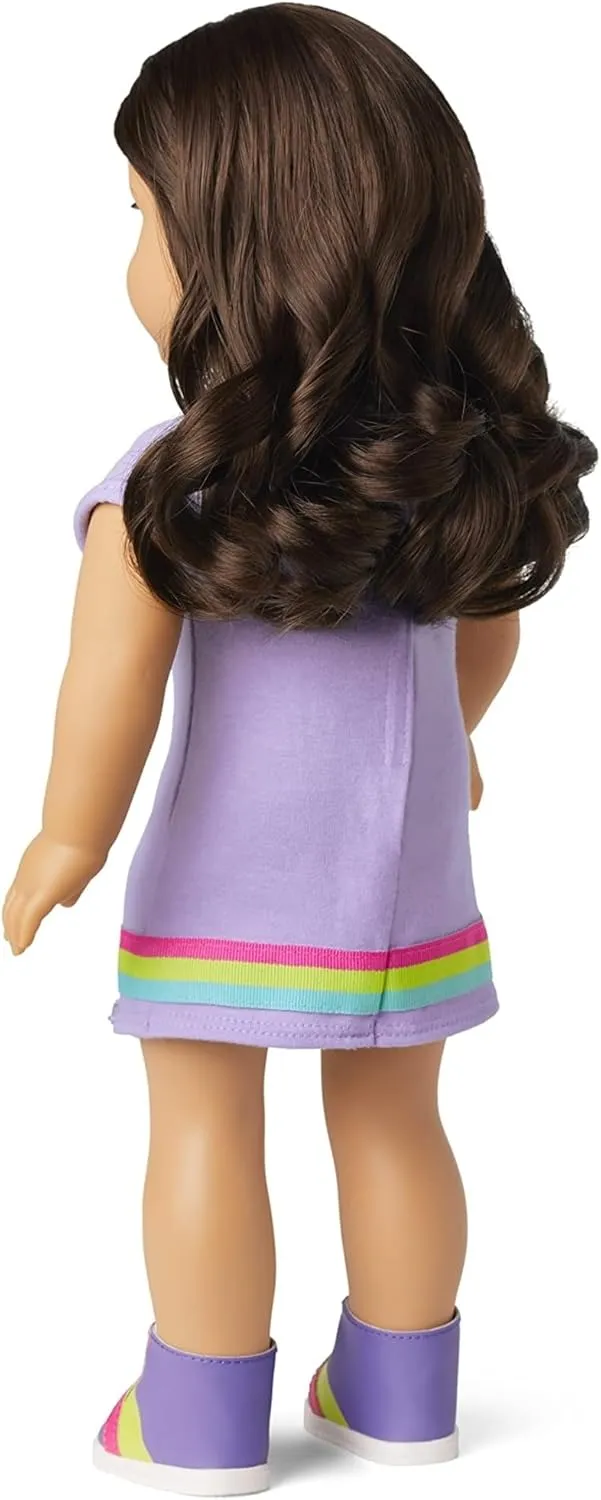 American Girl Truly Me 18-inch Doll #121 with Brown Eyes, Dark-Brown Hair, Lt-to-Med Skin, T-shirt Dress, For Ages 6 