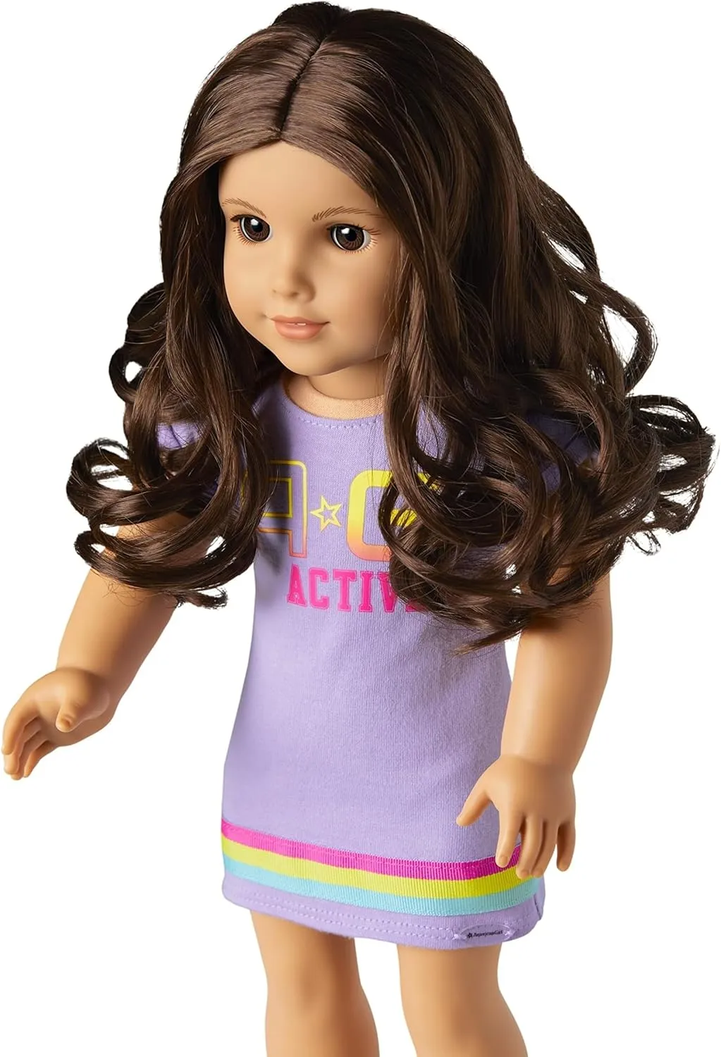 American Girl Truly Me 18-inch Doll #121 with Brown Eyes, Dark-Brown Hair, Lt-to-Med Skin, T-shirt Dress, For Ages 6 