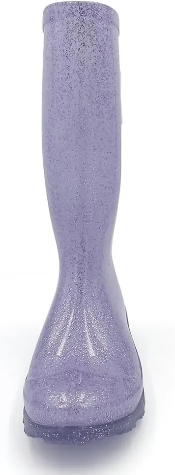 Amoji Gril Glitter Easy On Rain Boots Rubber Waterproof Boots (Little Kid/Big Kid)