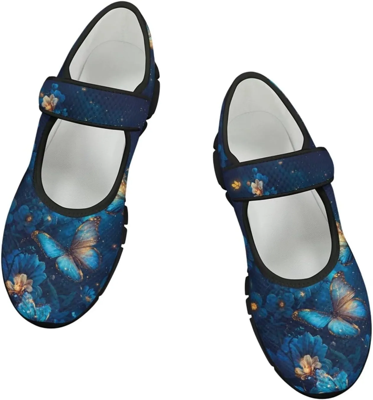 Animals Print Mary Jane Sneakers Women's Walking Shoes Stylish Lady Breathable Adjustable Working Flat Shoes