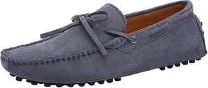 ANUFER Men's Soft Suede Leather Driving Loafers Shoes Bowtie Moccasin Slippers Big Size