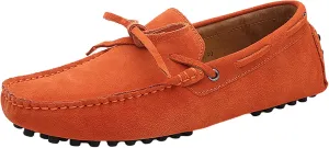 ANUFER Men's Soft Suede Leather Driving Loafers Shoes Bowtie Moccasin Slippers Big Size
