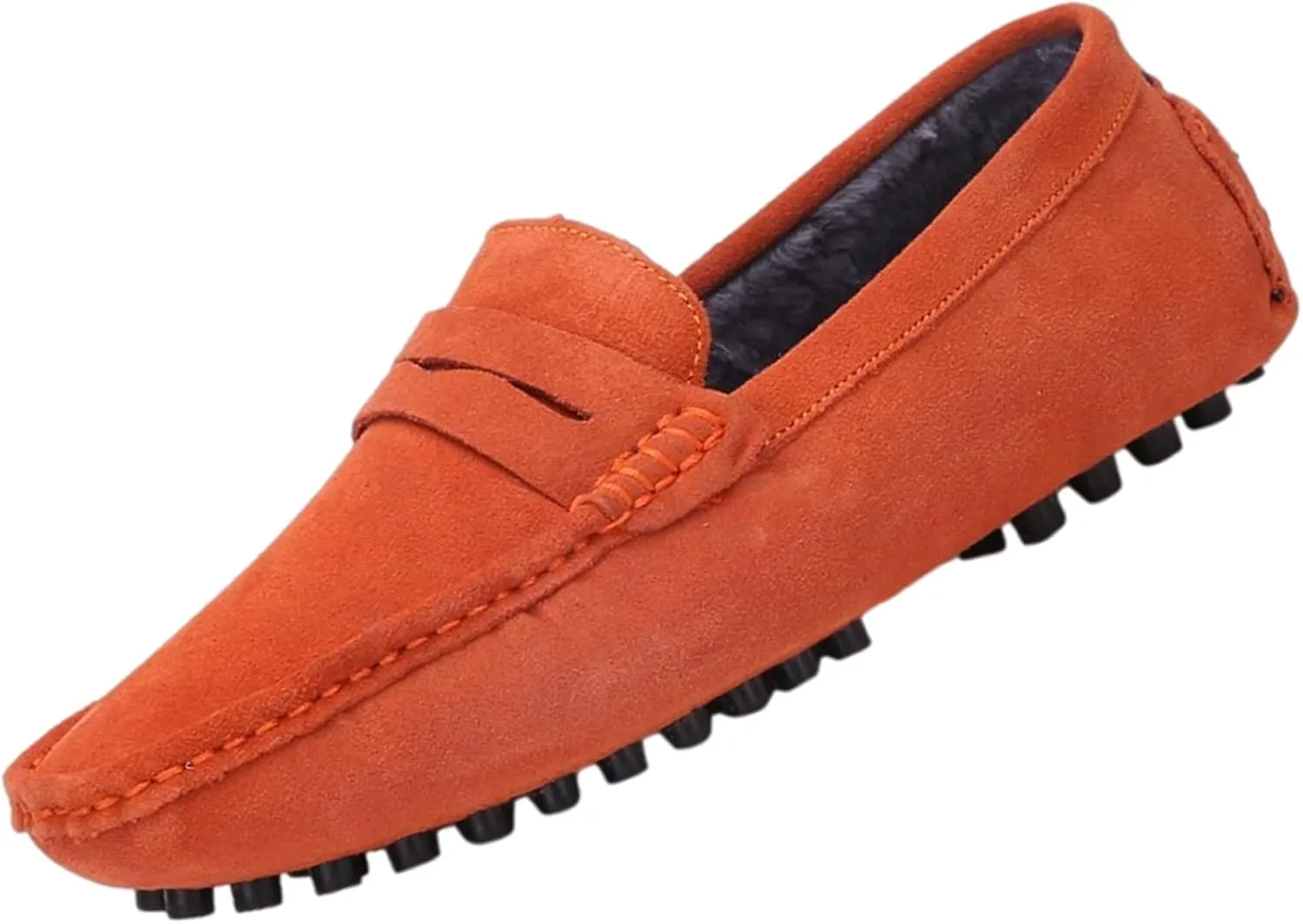 ANUFER Men's Suede Leather Penny Loafers Comfort Driving Shoes Moccasin Slippers