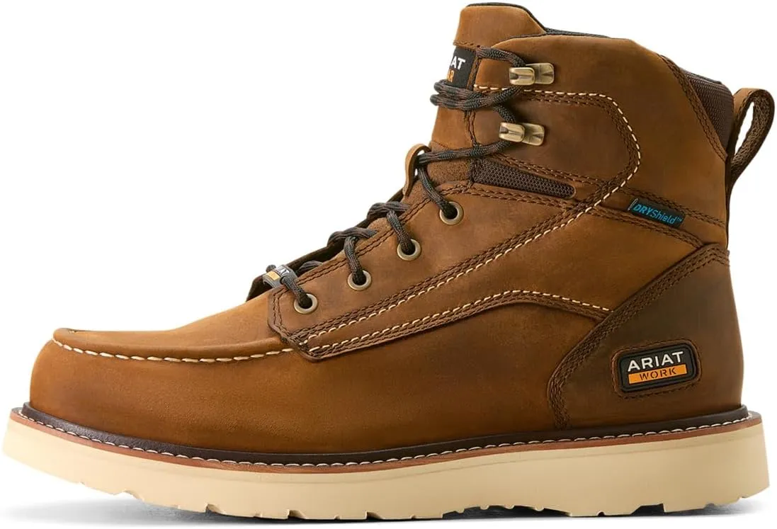 Ariat men's Rebar Wedge Moc Toe 6" Waterproof Work Boots Industrial