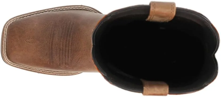 ARIAT Mens Sport Rider Wide Embroidery Square Toe Pull On Casual Boots Mid Calf - Brown