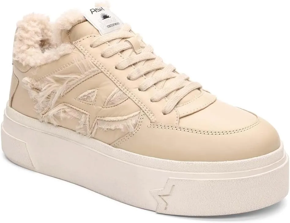 ASH Women's Sailor Faux Fur Lined Platform Sneaker-Stylish High-Top Shoes with Chunky Sole and Soft Interior