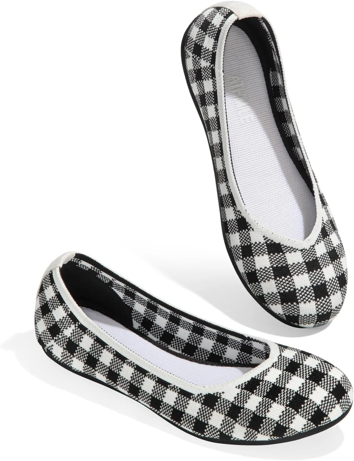 ATHMILE Women's Flat Ballet Shoes Knit Flat Shoes for Women Round Toe Slip on Women Flats for Dressy Casual Office Work Wedding Comfort Soft
