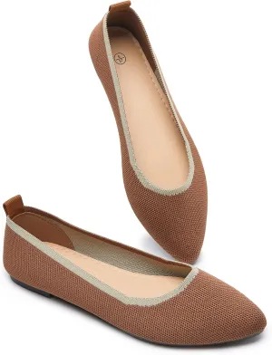 BABUDOG Women's Mesh Flats Shoes Pointed-Toe Dress Shoes Black Flats Shoes Comfortable Memory Foam Flats Shoes