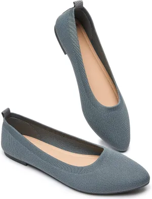 BABUDOG Women's Mesh Flats Shoes Pointed-Toe Dress Shoes for Women Black Flats Shoes Comfortable Memory Foam Flats Shoes