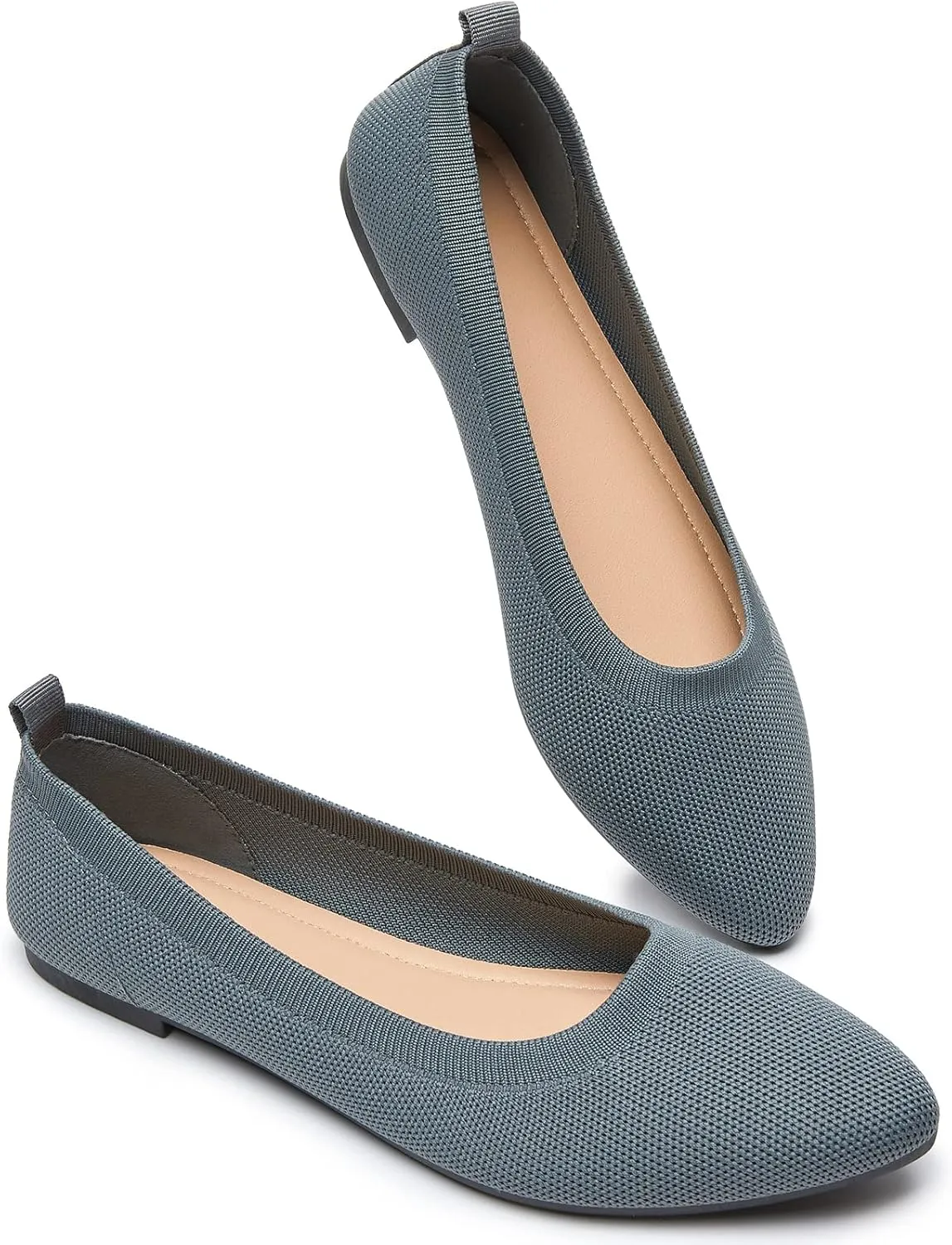 BABUDOG Women's Mesh Flats Shoes Pointed-Toe Dress Shoes for Women Black Flats Shoes Comfortable Memory Foam Flats Shoes