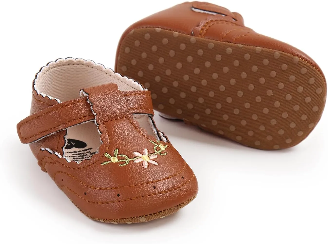 Baby Shoes Girls Mary Jane Flats Non Slip Soft Sole PU Leather Infant Toddler Sneakers First Walkers Party Christmas Dress Shoes