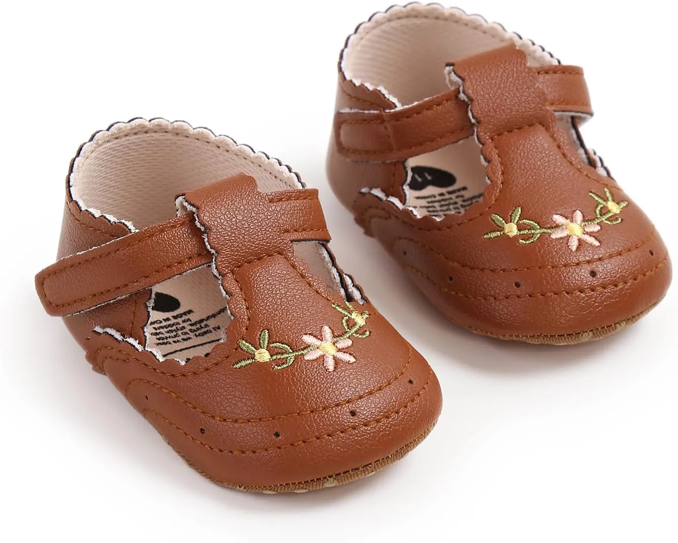 Baby Shoes Girls Mary Jane Flats Non Slip Soft Sole PU Leather Infant Toddler Sneakers First Walkers Party Christmas Dress Shoes