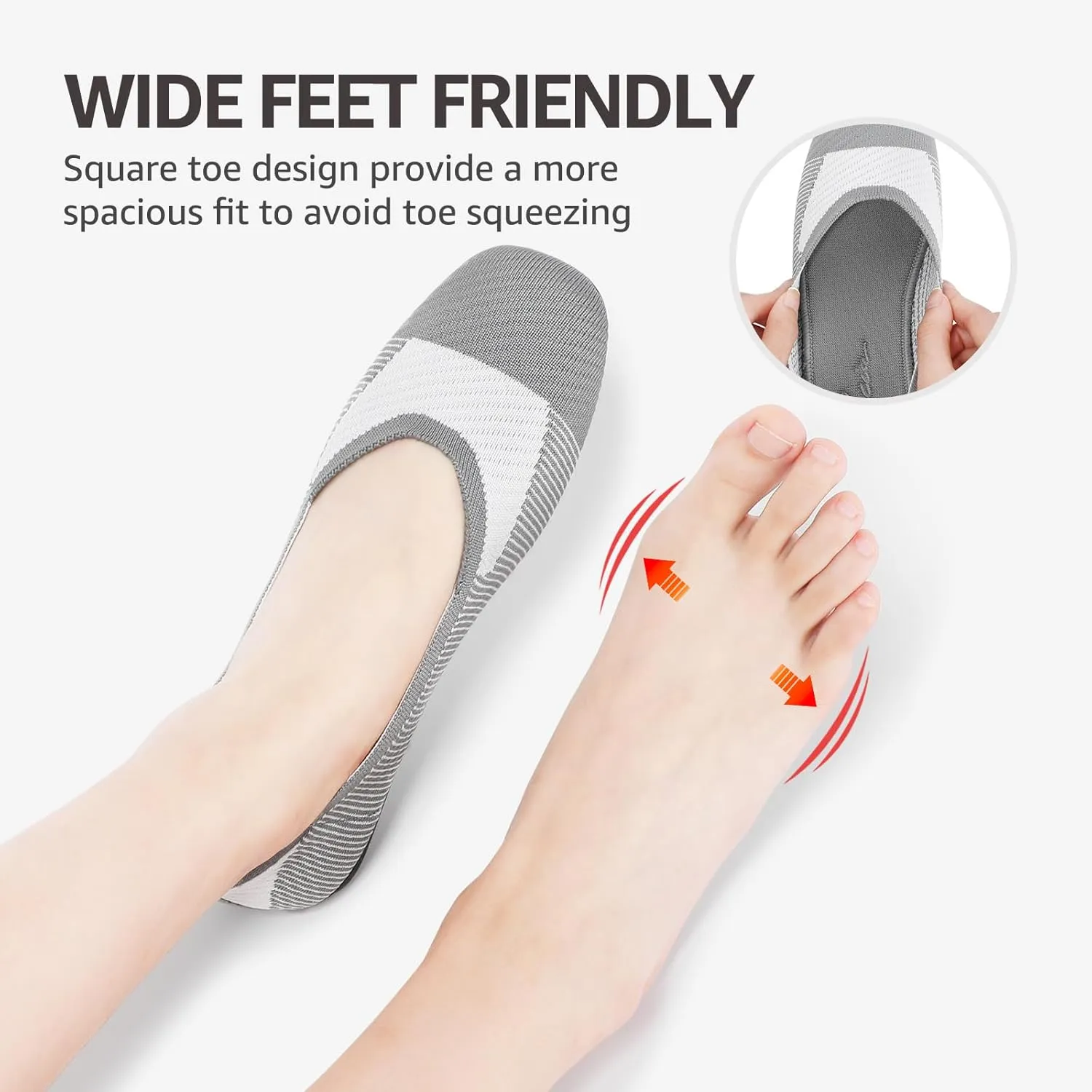 Bacia Square Toe Women's Flats Comfortable Flat Shoes for Office Work Washable