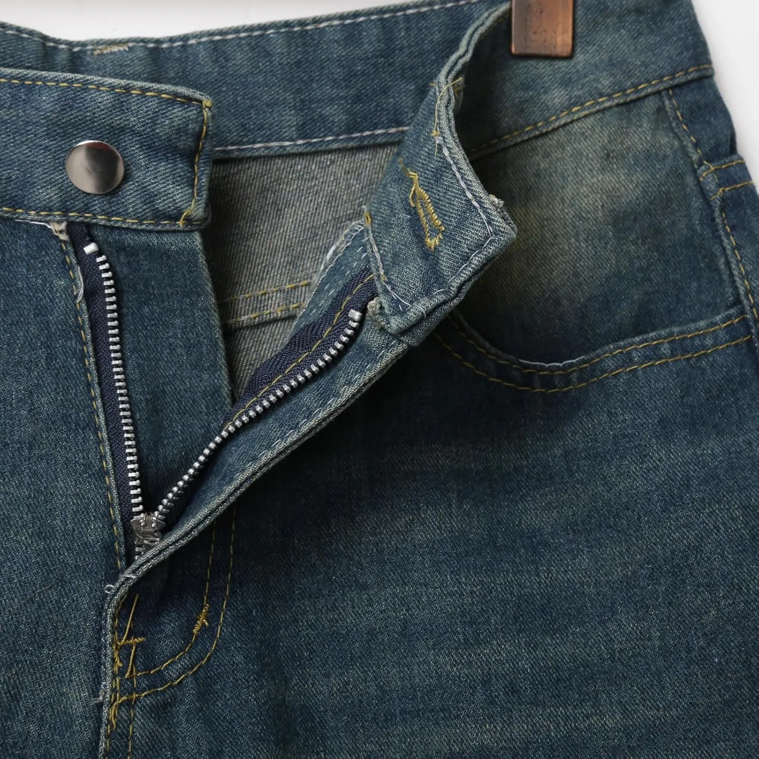 Baggy Jean Shorts for Men Summer Casual Loose Fit Y2K Hip Hop Long Denim Shorts Streetwear