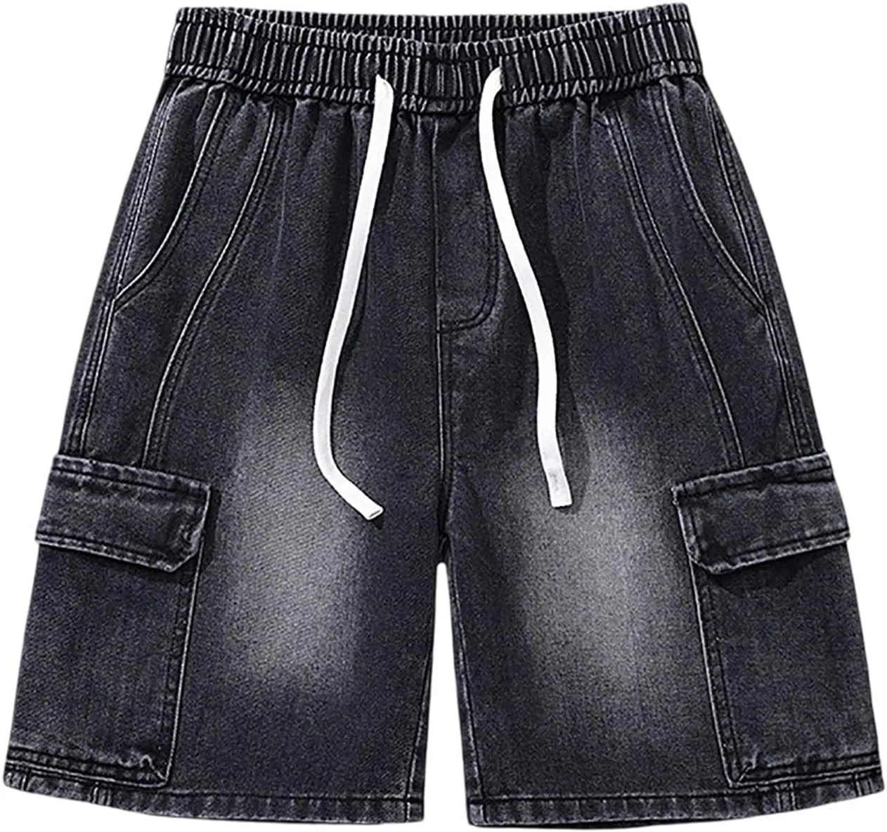 Baggy Jean Shorts for Men Summer Casual Loose Fit Y2K Hip Hop Long Denim Shorts Streetwear