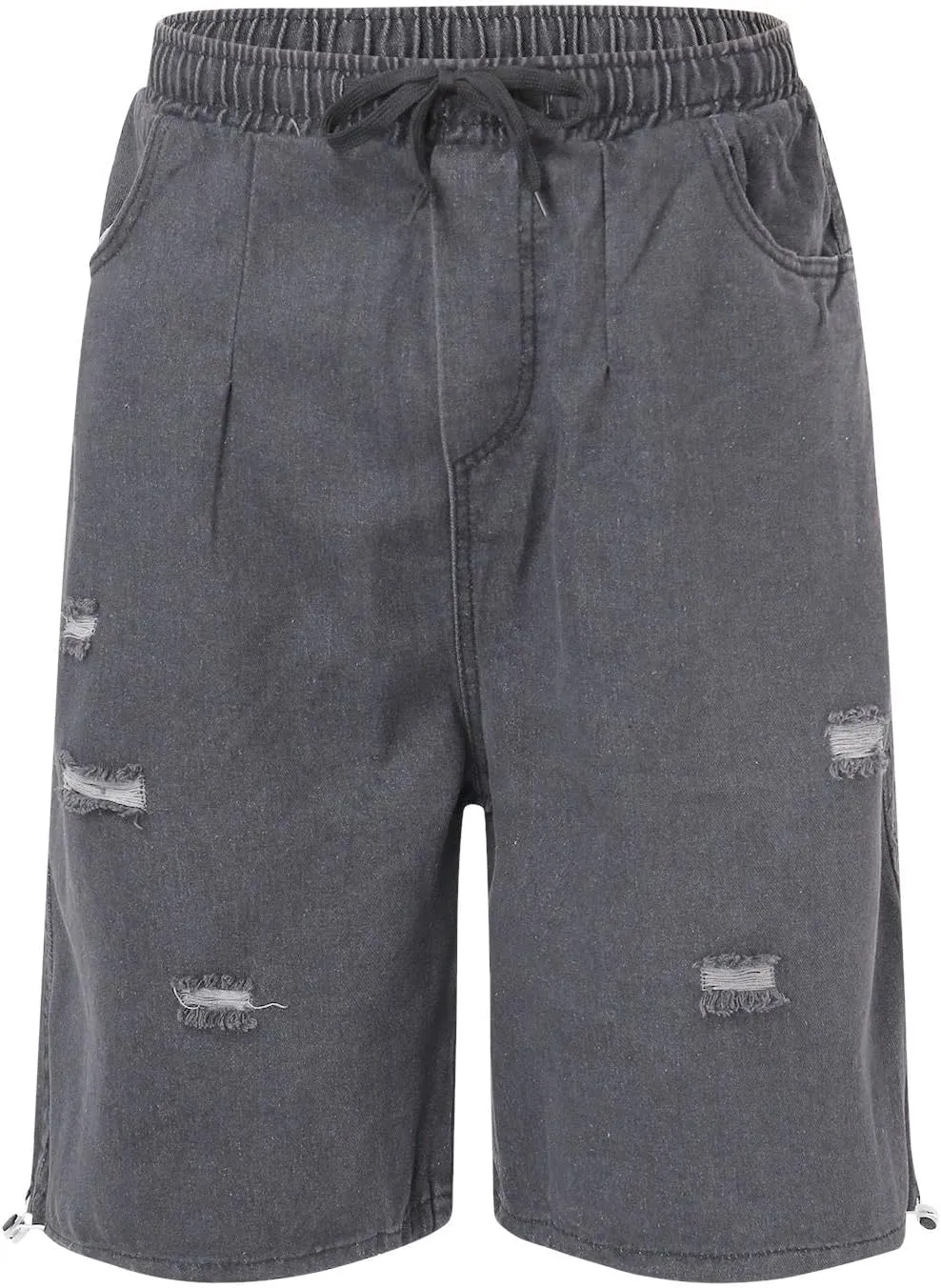 Baggy Jean Shorts for Men Summer Casual Loose Fit Y2K Hip Hop Long Denim Shorts Streetwear