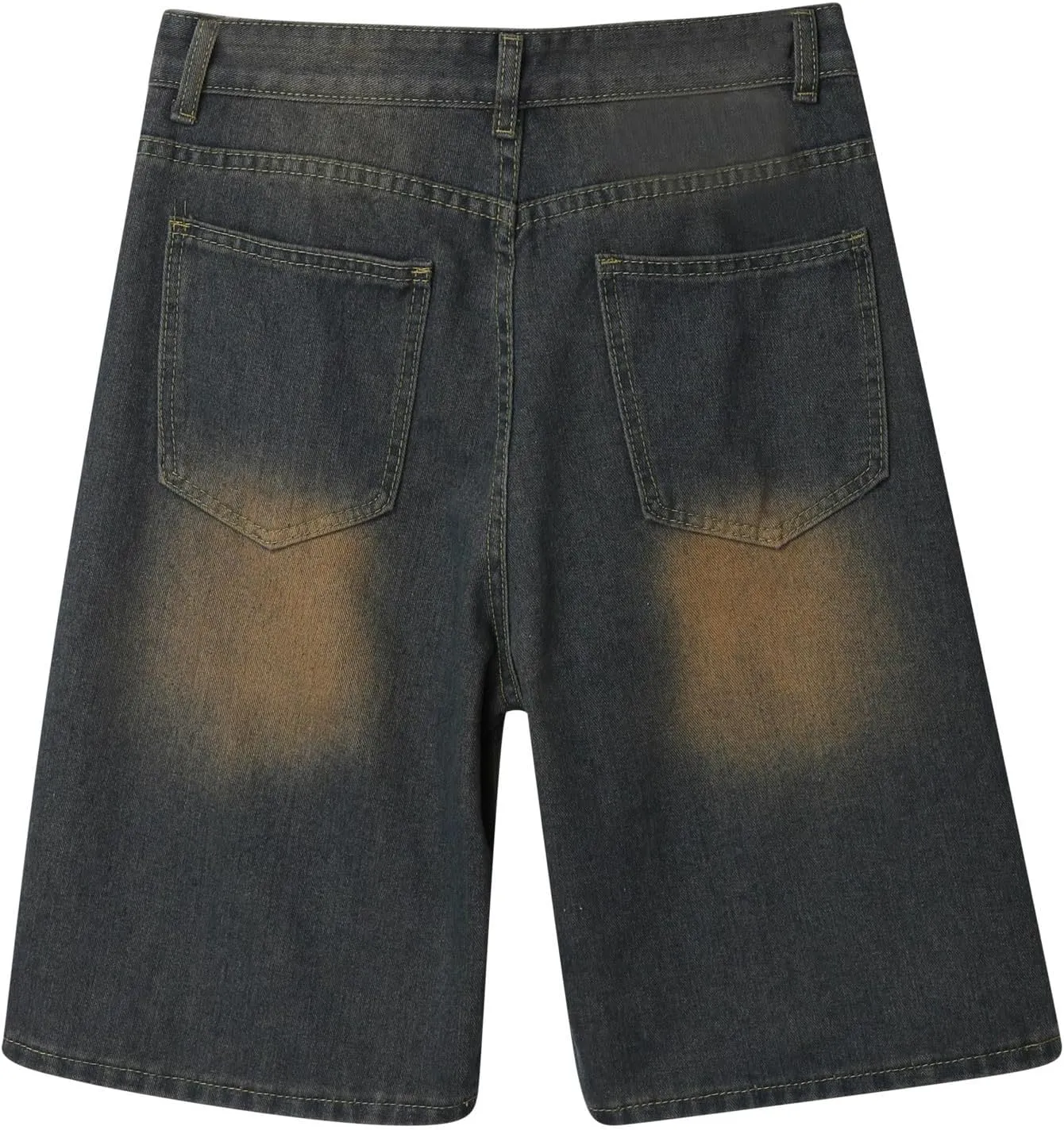 Baggy Jean Shorts for Men Summer Casual Loose Fit Y2K Hip Hop Long Denim Shorts Streetwear