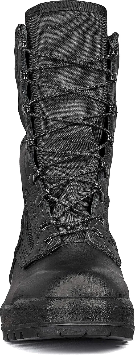 Belleville 300 TROP ST 8 Inch Hot Weather Steel Toe Polishable Black Leather Tactical Boots For Men In Law Enforcement, EMS, and Security Personnel - Electrical Hazard Rated