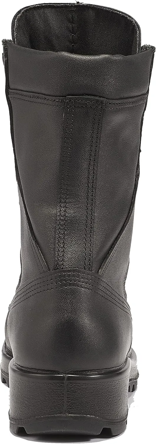 Belleville F495 ST 8 Inch US Navy General Purpose EH Rated Steel Toe Boots for Women - Black Leather with FOD Resisting Vibram Carrier Traction Outsole; Berry Compliant