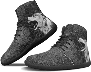 Binienty Wide Box Barefoot Shoes Men Women Wolf High Top Minimalist Ankle Boots Anti Skid Zero Drop Sole