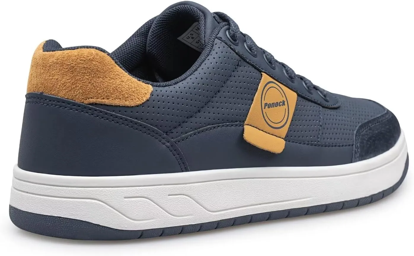 BNR Mens Fashion Sneakers Skate Shoes Casual Comfortable Durable Black Navy Brown