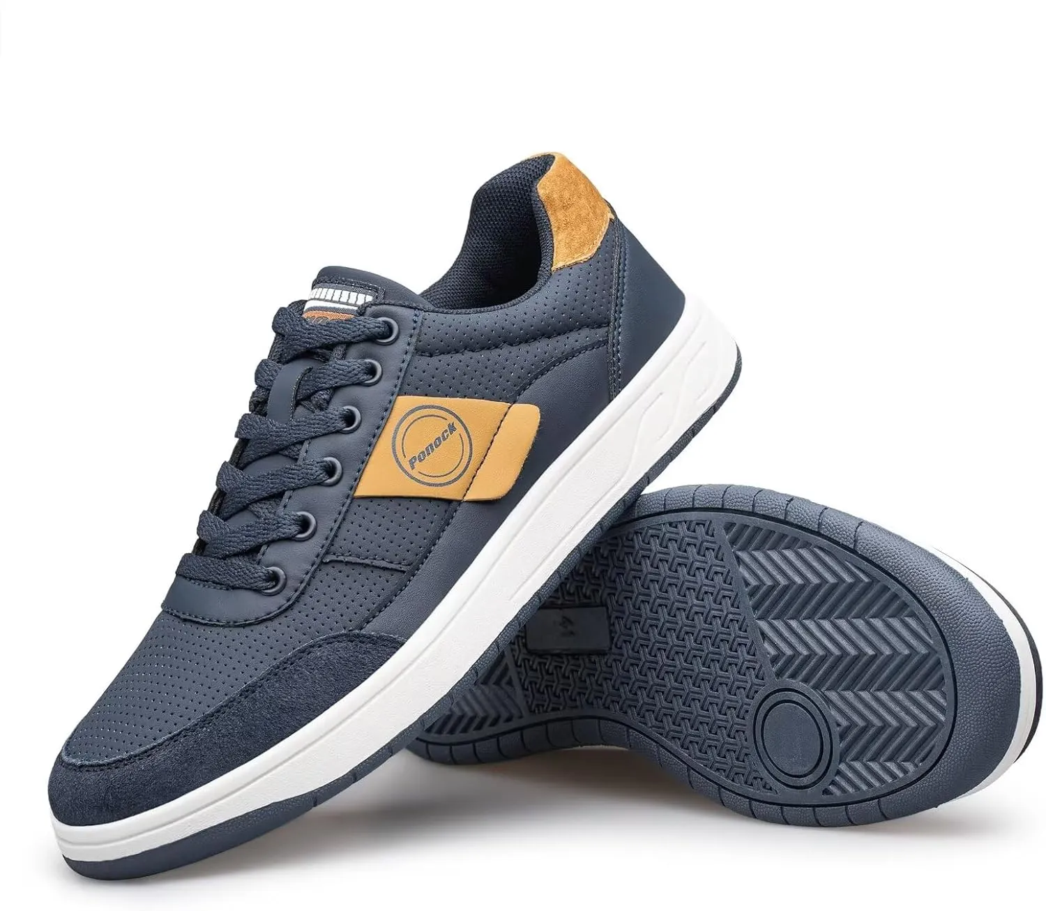 BNR Mens Fashion Sneakers Skate Shoes Casual Comfortable Durable Black Navy Brown
