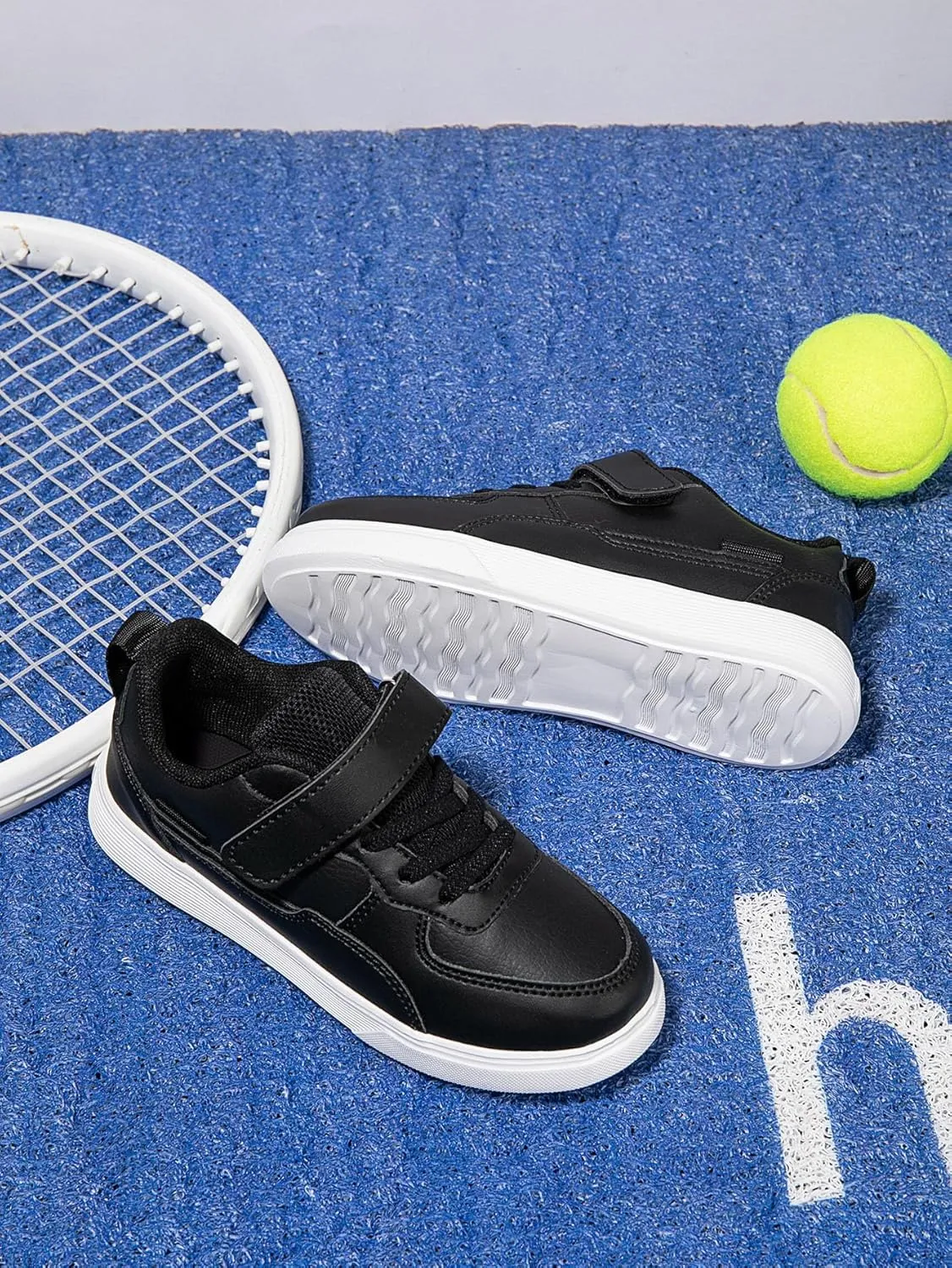 Boys and Girls Board Shoes Adjustable Hook and Loop Classic Low Top Kids Sneakers