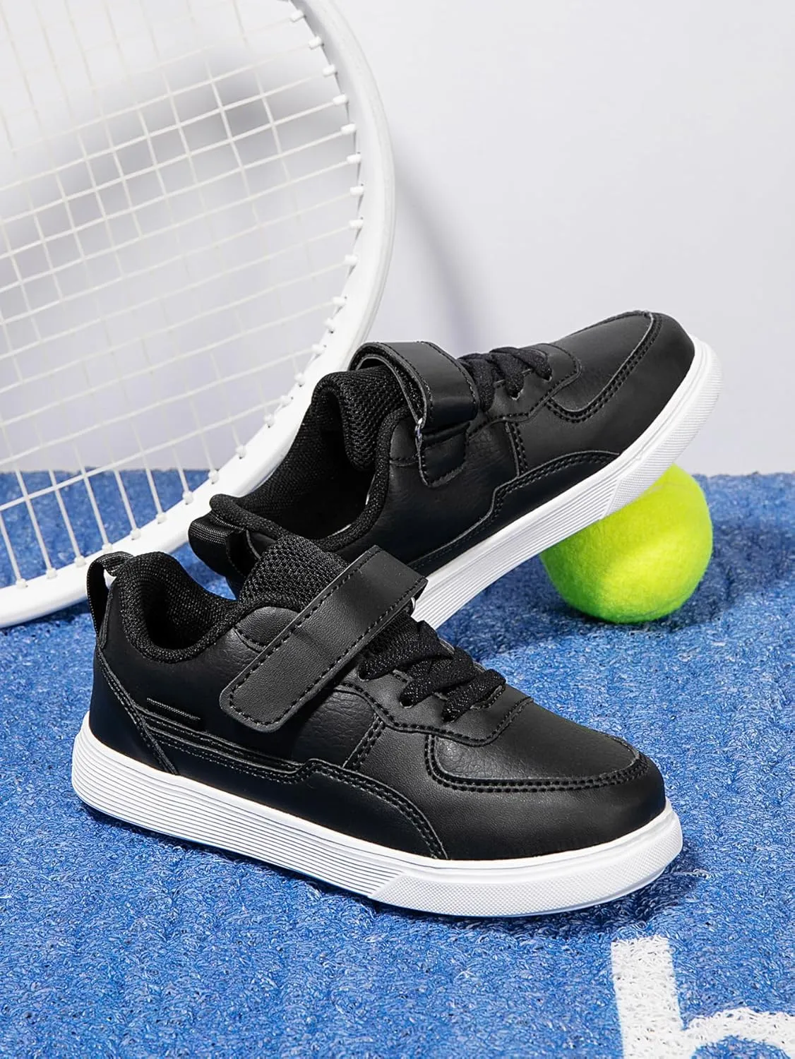 Boys and Girls Board Shoes Adjustable Hook and Loop Classic Low Top Kids Sneakers