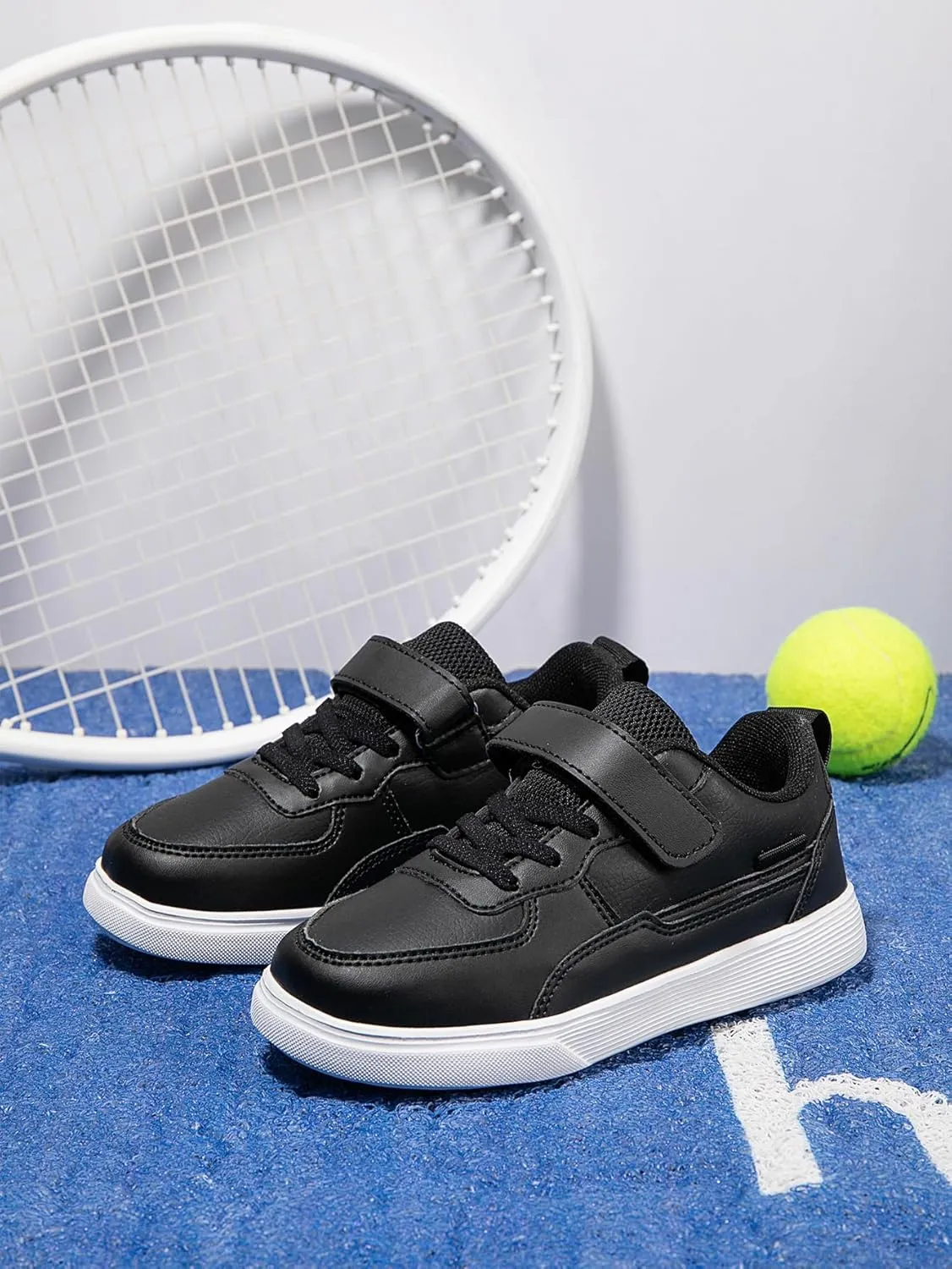 Boys and Girls Board Shoes Adjustable Hook and Loop Classic Low Top Kids Sneakers