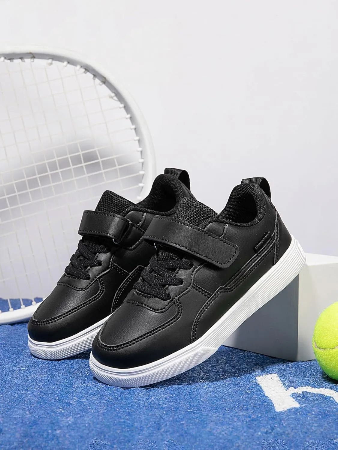 Boys and Girls Board Shoes Adjustable Hook and Loop Classic Low Top Kids Sneakers