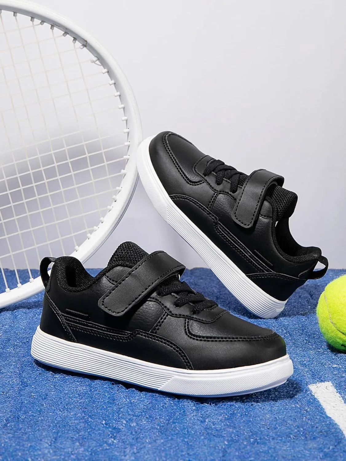 Boys and Girls Board Shoes Adjustable Hook and Loop Classic Low Top Kids Sneakers