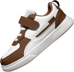 Boys and Girls Board Shoes Adjustable Hook and Loop Classic Low Top Kids Sneakers