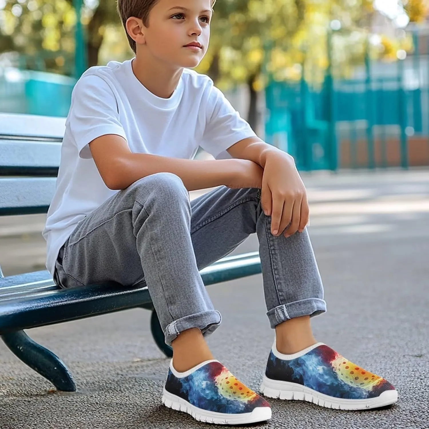 Boys School Running Shoes Kids 10-12 Non Slip Gym Athletic Shoes for Outdoor Activities