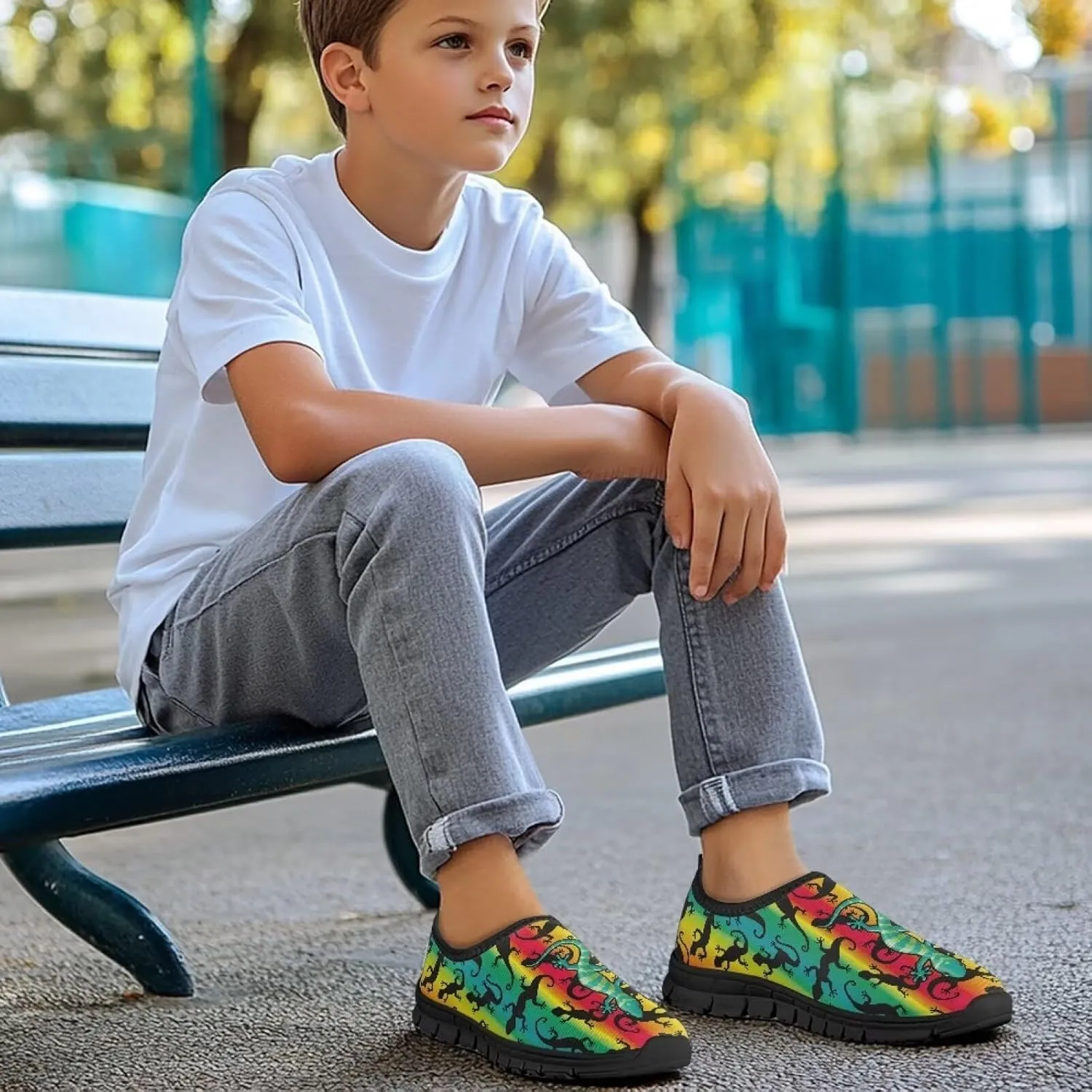 Boys Tennis Slip On Shoes Non Slip Kids Causal Sneakers for Active Workouts