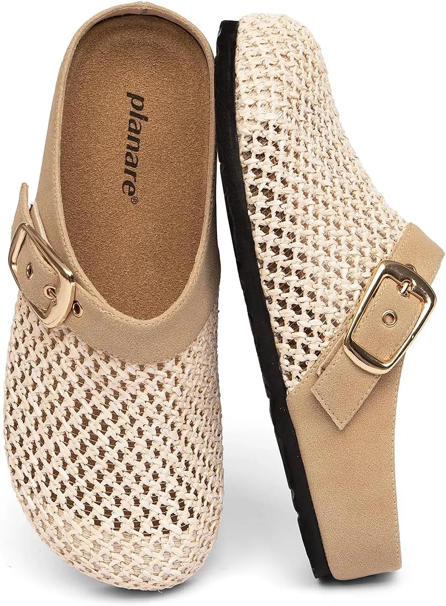 Breathable Woven Flat Sandals for Women – Adjustable Hook-and-Loop Straps with Metal Buckle, Lightweight Mesh Summer Shoes for Beach Walks, Vacations & Casual Outfits