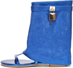 Carami Round Toe Fold Over Flat Sandals (Carami)