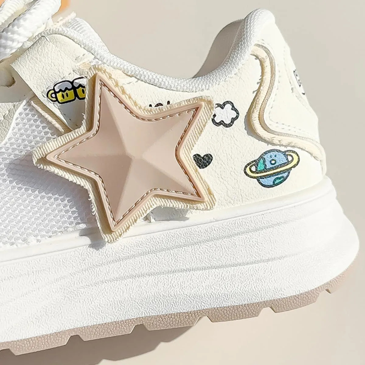 Chunky Platform Star Sneakers for Women Girl's Cute Skate Shoes Chic Y2k Casual Preppy Student Back School, Travel