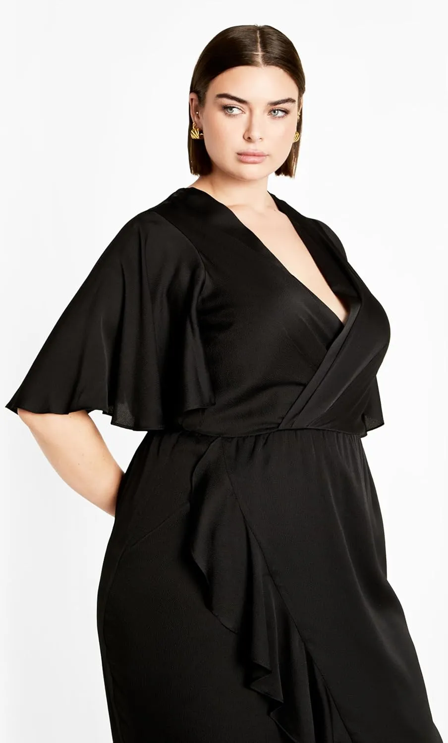 City Chic Women's Plus Size Soft Ruffle Dress