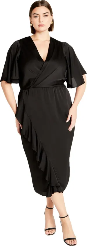 City Chic Women's Plus Size Soft Ruffle Dress