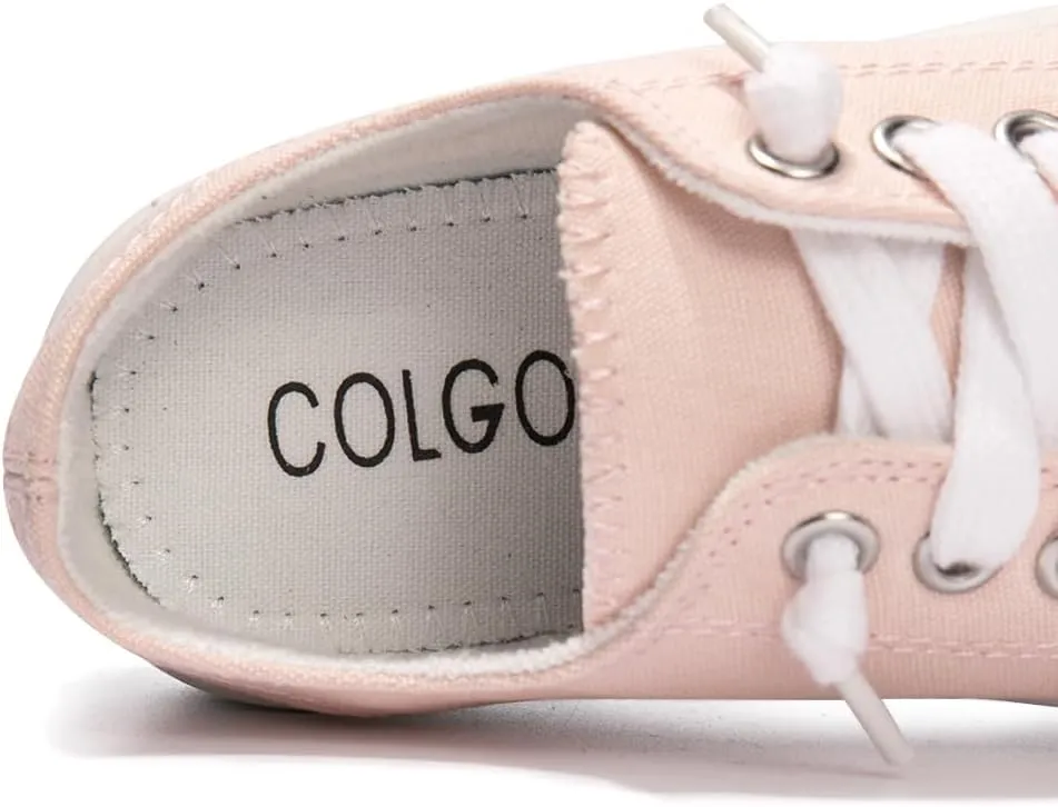 Colgo Boys Girls Sneakers Canvas Lace up Walking Shoes for Little Big Kids Size 11-6