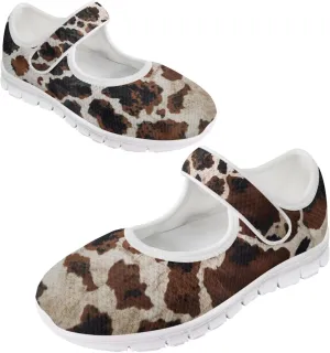 Coloranimal Mary Jane Shoes Women Casual Flats Walking Shoes Mary Jane Flats Women Lightweight Slip On Shoes Buckle Strap Round Toe Shoes