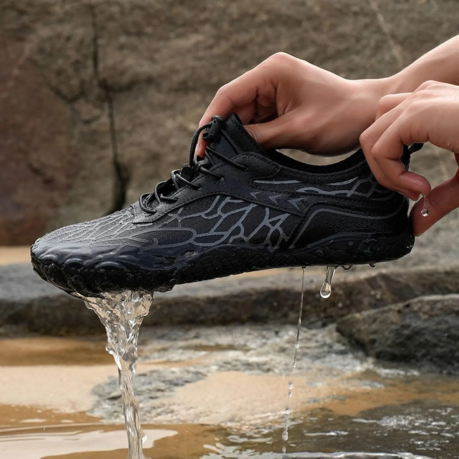 Couples All Seasons Five Finger Water Shoes Swimming Shoes Men and Women Platform Athletic Shoes for Women