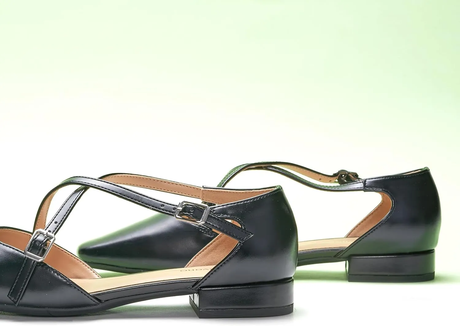 C.Paravano Women's Flats Square Toe Cross-Strap Sandals Stylish Comfortable Slip-On Shoes for Casual Wear, Work, Travel & Social Events