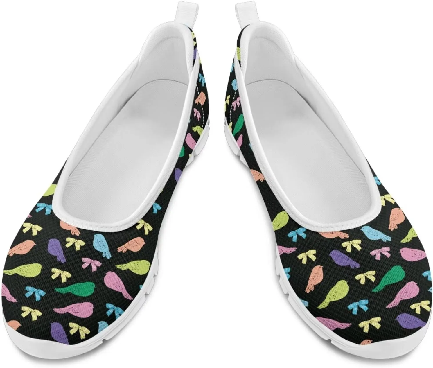 Creative Various Bird Prints Walking Shoes Women Dressy Slip On Ballet Flats Shoes Stylish Fit Comfort Casual Sneakers Daily Wear