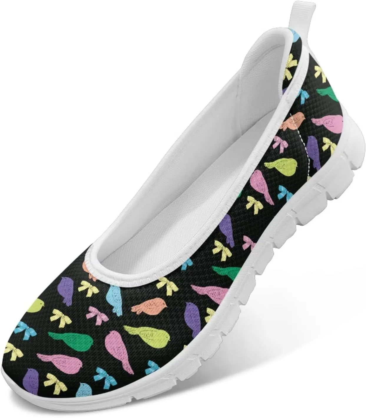 Creative Various Bird Prints Walking Shoes Women Dressy Slip On Ballet Flats Shoes Stylish Fit Comfort Casual Sneakers Daily Wear