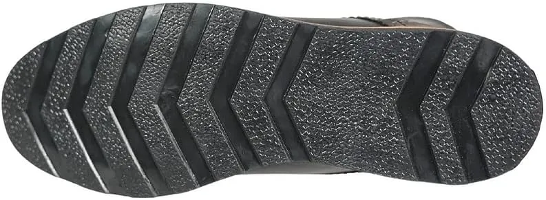 Crevo Geoff Non-slip Chukka Boots - Men's Black Leather & Wool Ankle-High Casual Lace-Up Boots for Everyday Wear & Motorcycle Riding